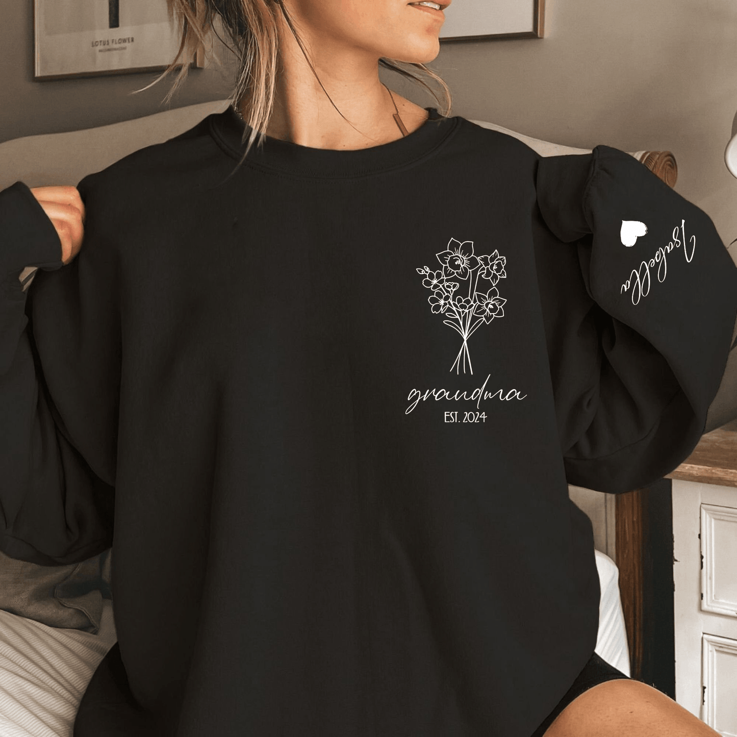 Individuelles Geburtsblumen-Sweatshirt - Für Großmütter - GiftHaus