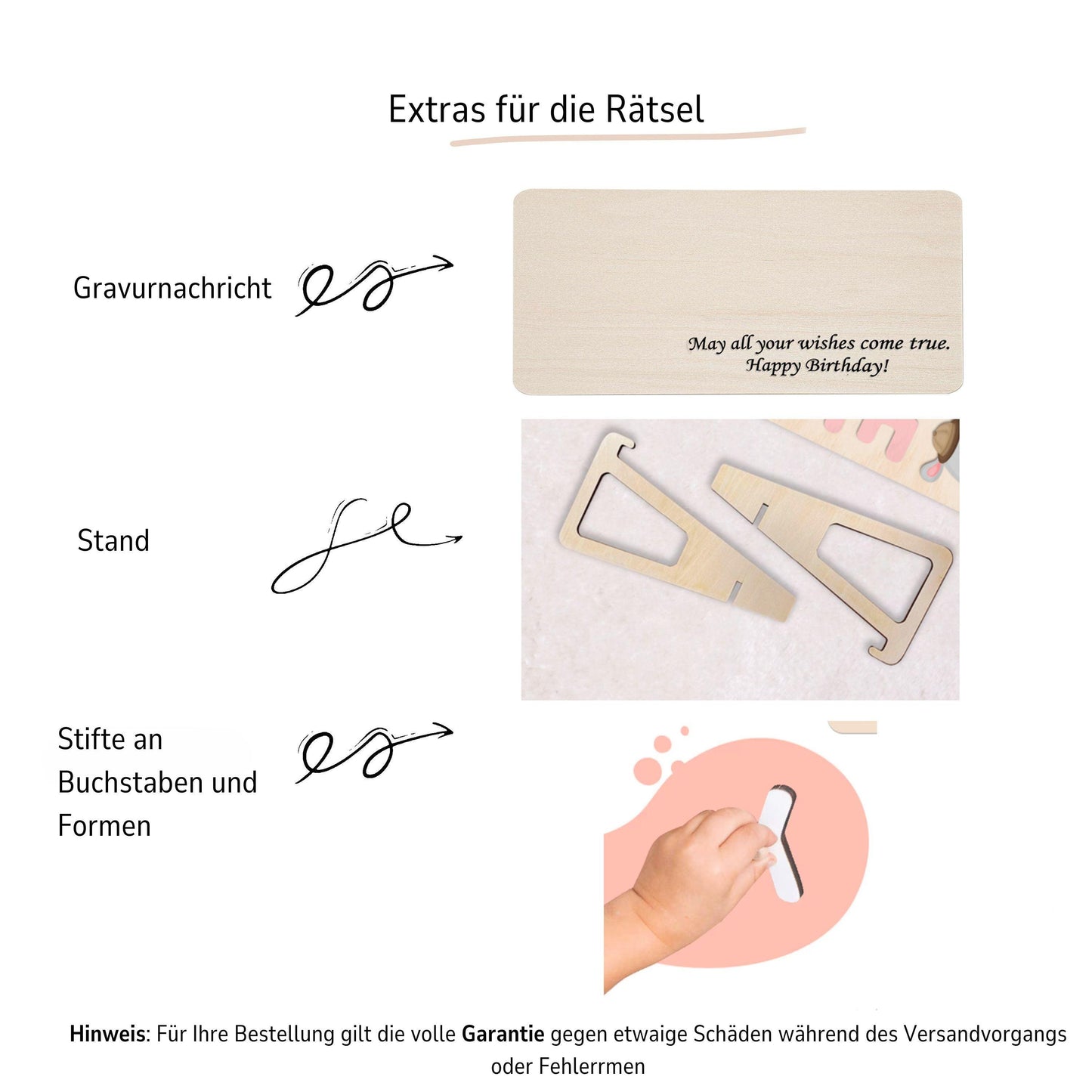 Individuelles handgefertigtes Namenspuzzle mit Tieren - GiftHaus