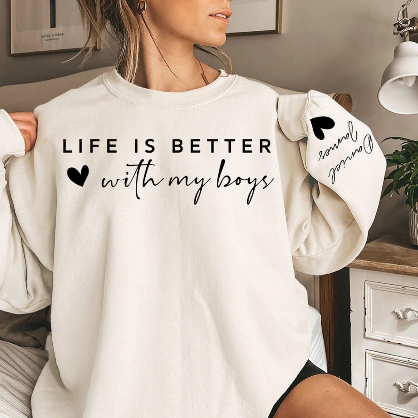 Individuelles Mit meinen Jungs ist das Leben besser Pullover und Kapuzenpullover - GiftHaus