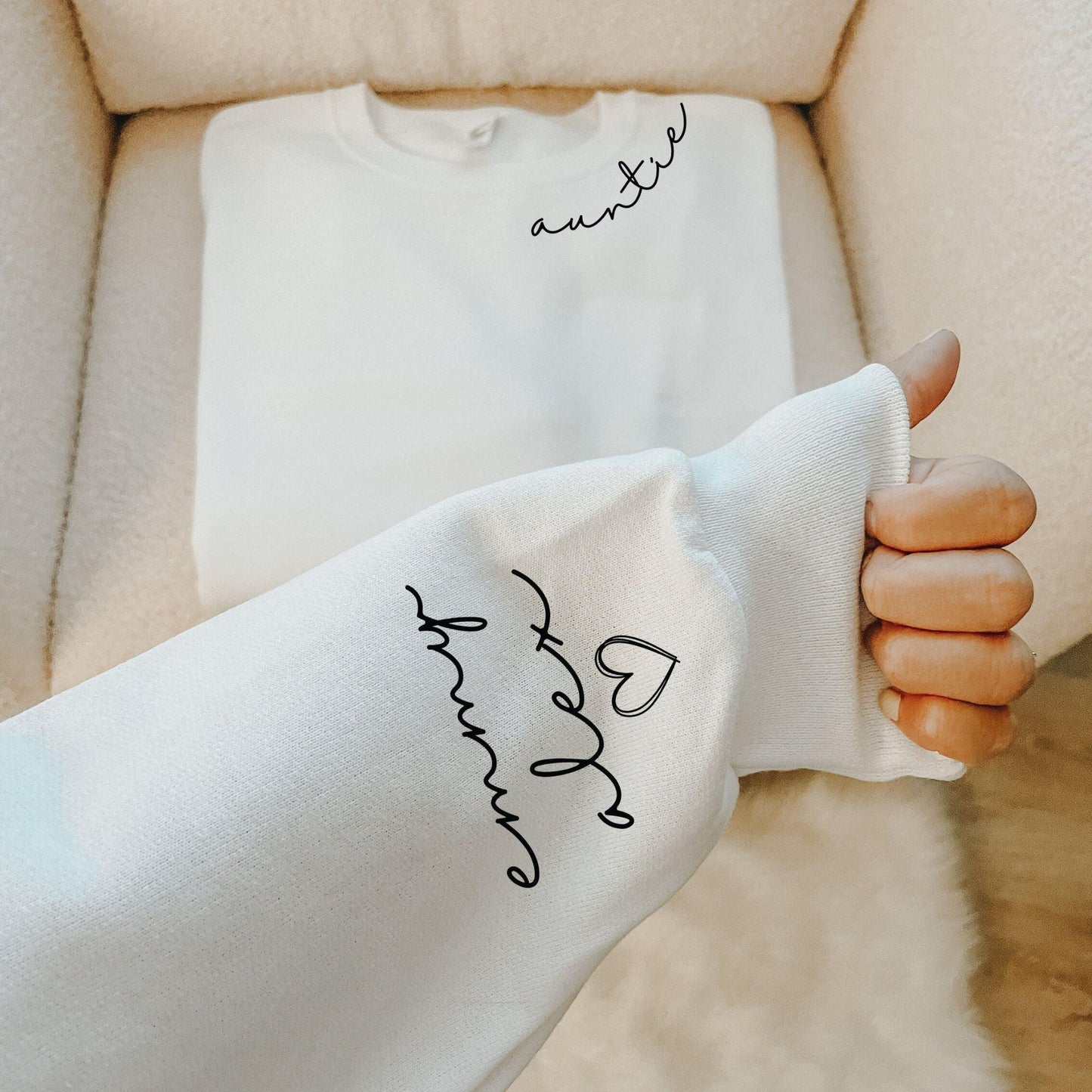 Individuelles Tante-Sweatshirt mit Namen von Nichte und Neffe - GiftHaus