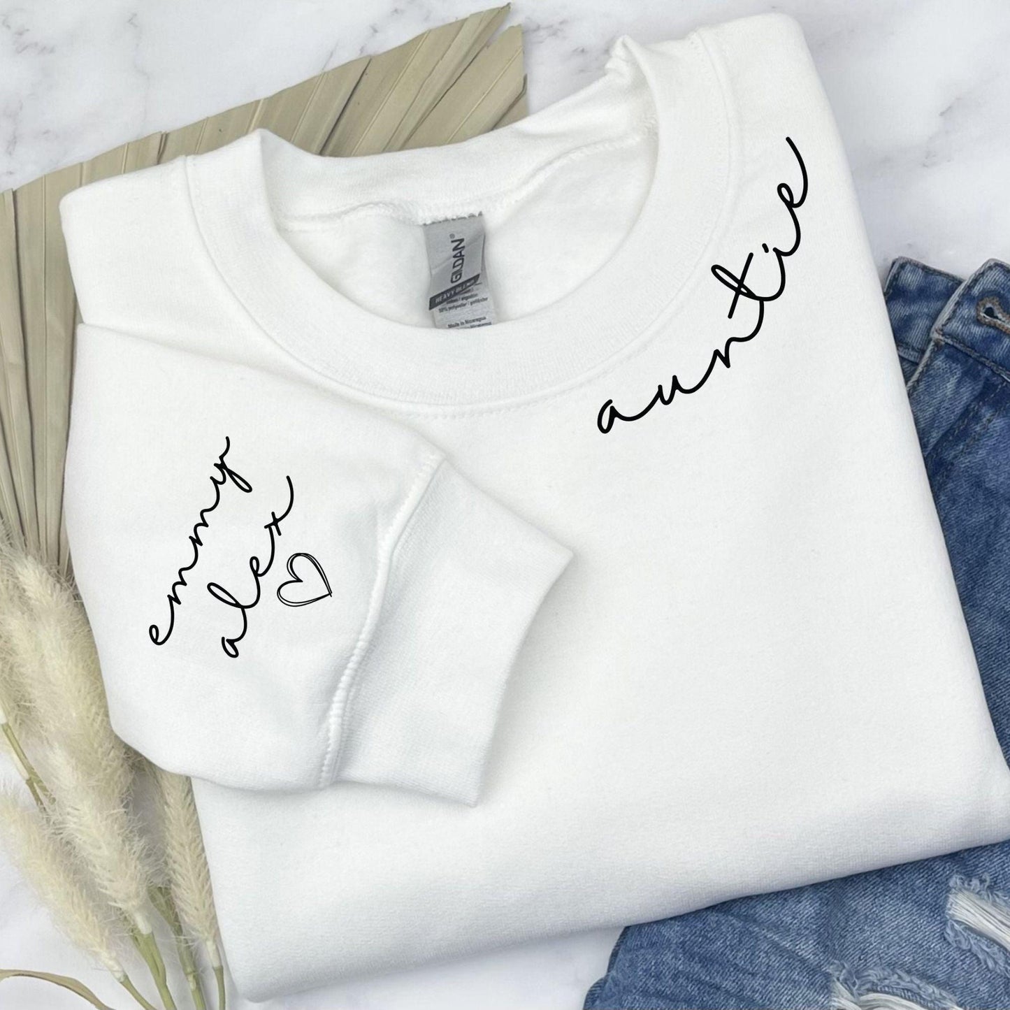Individuelles Tante-Sweatshirt mit Namen von Nichte und Neffe - GiftHaus