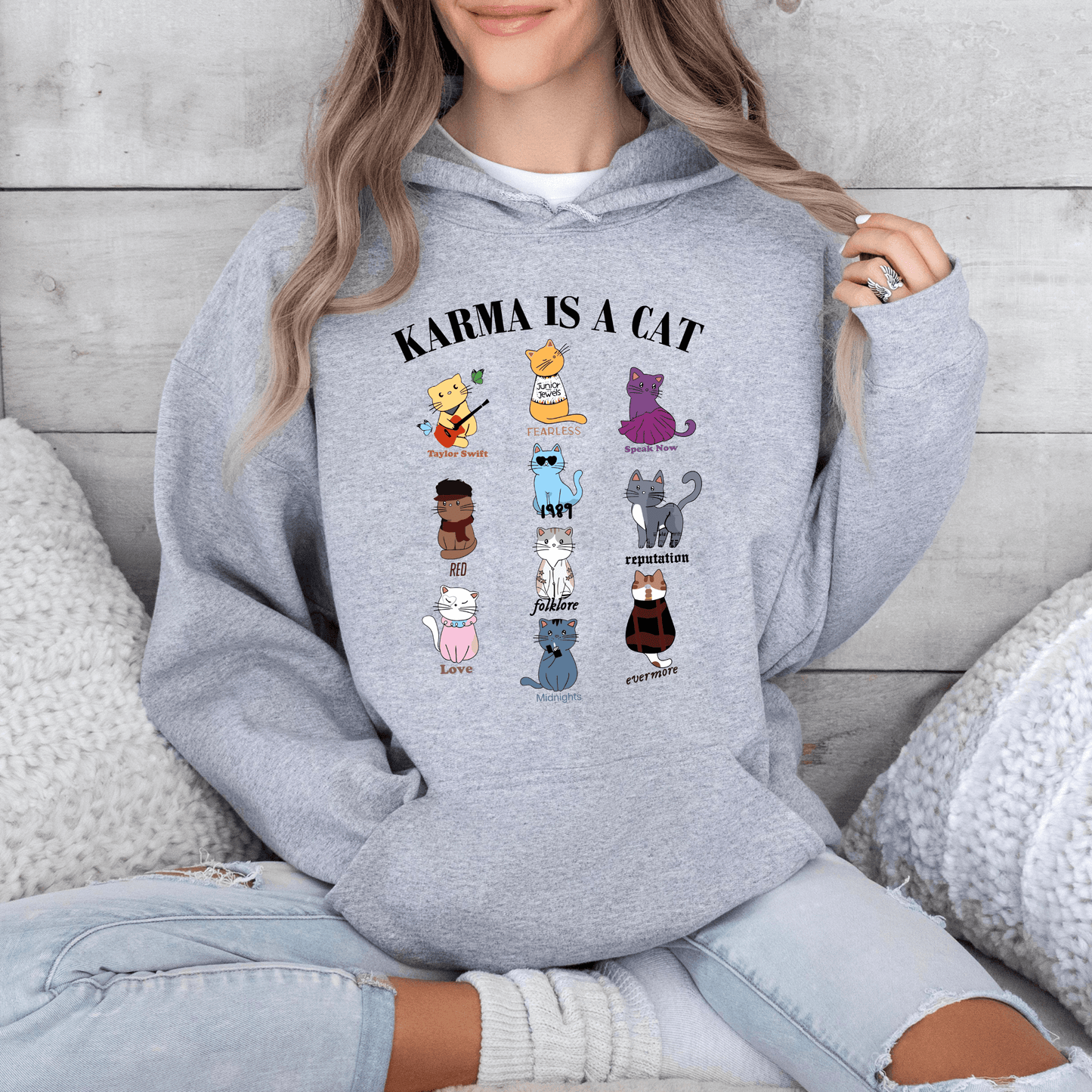 Karma ist eine Katze - Musikalische Katzen-Sweatshirts - GiftHaus