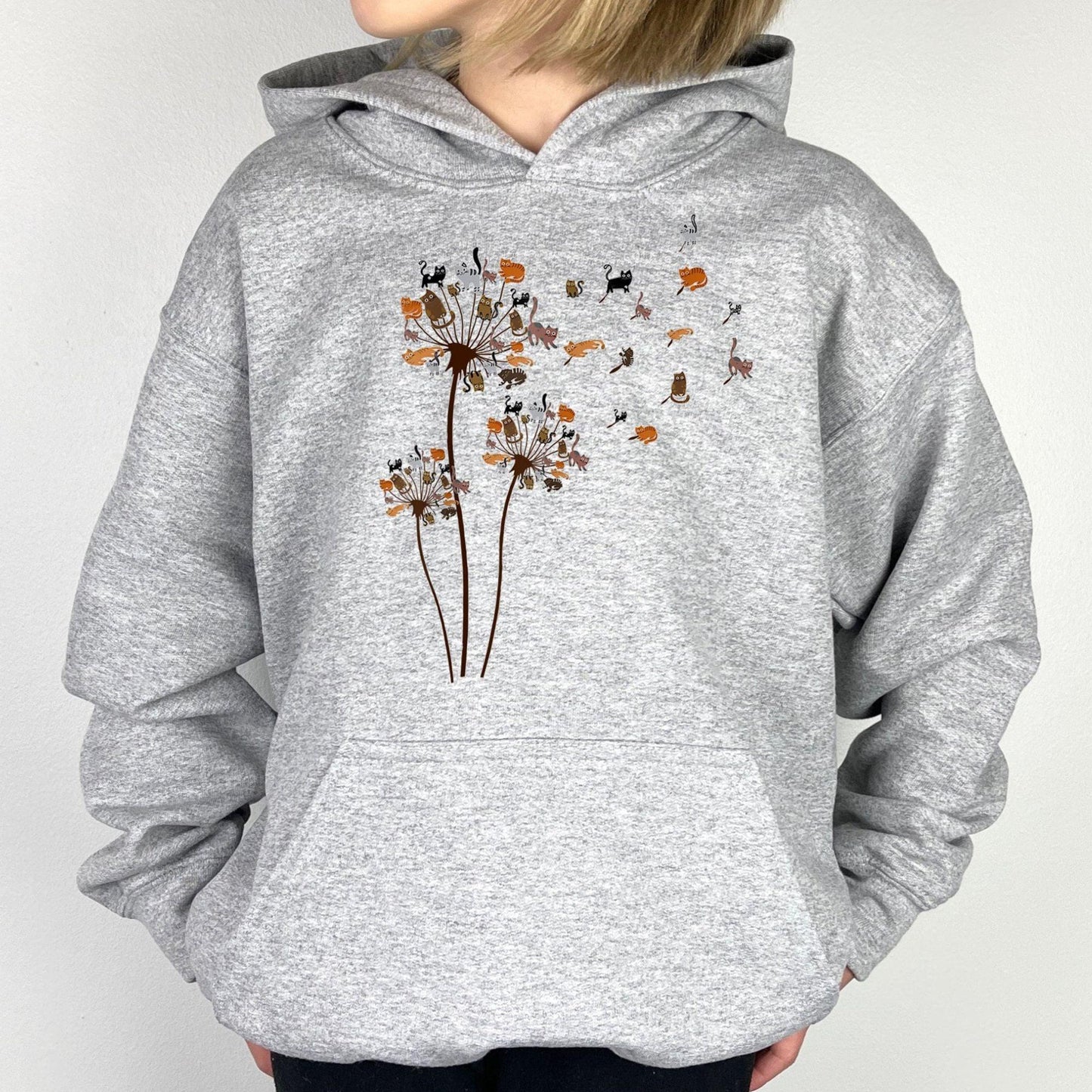 Katzen Blumen Fliegen Löwenzahn Sweatshirt – Geschenk für Katzenliebhaber - GiftHaus