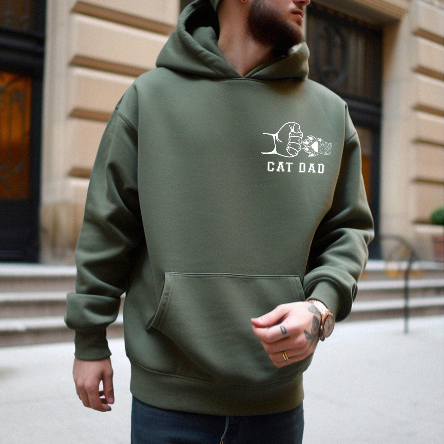 Katzen Papa Hoodie – Geschenk für Katzen Papa - GiftHaus