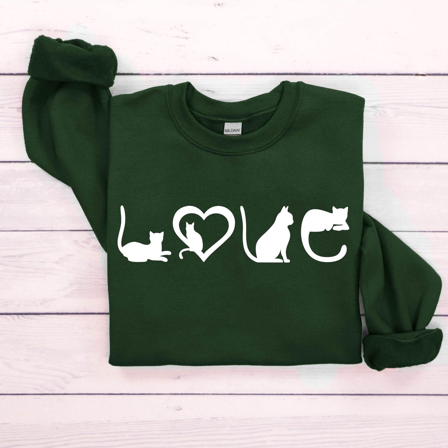 Katzen-Sweatshirt – Katzenliebe-Shirt – schwarzes Katzen-Mama-Shirt - GiftHaus