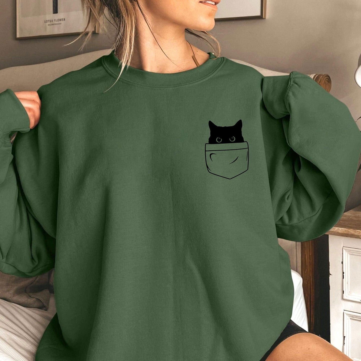 Katzentaschen Sweatshirt - Lustiges Katzen Shirt - GiftHaus