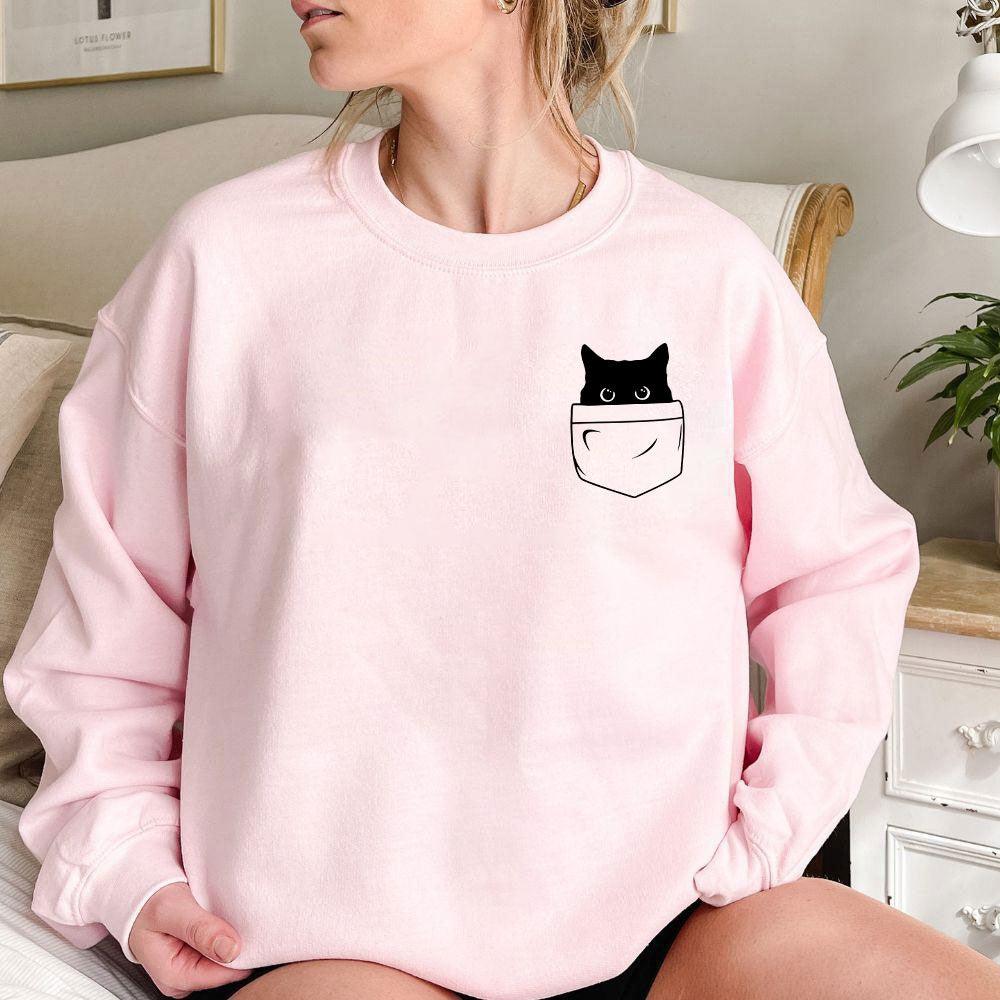 Katzentaschen Sweatshirt - Lustiges Katzen Shirt - GiftHaus