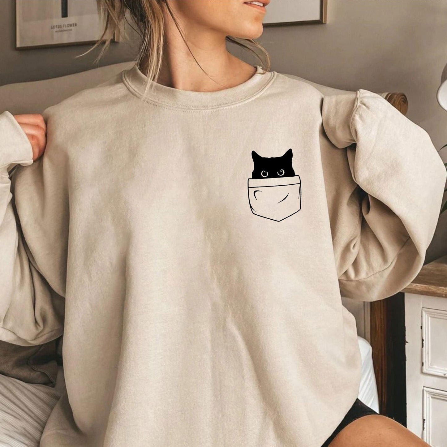 Katzentaschen Sweatshirt - Lustiges Katzen Shirt - GiftHaus