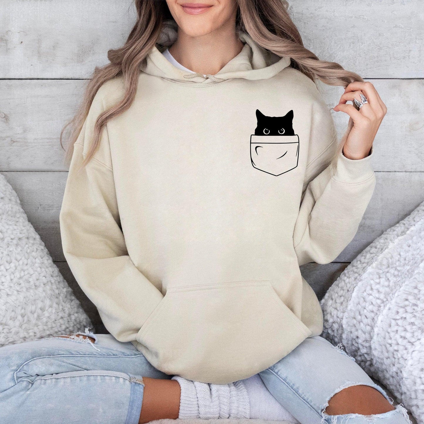 Katzentaschen Sweatshirt - Lustiges Katzen Shirt - GiftHaus