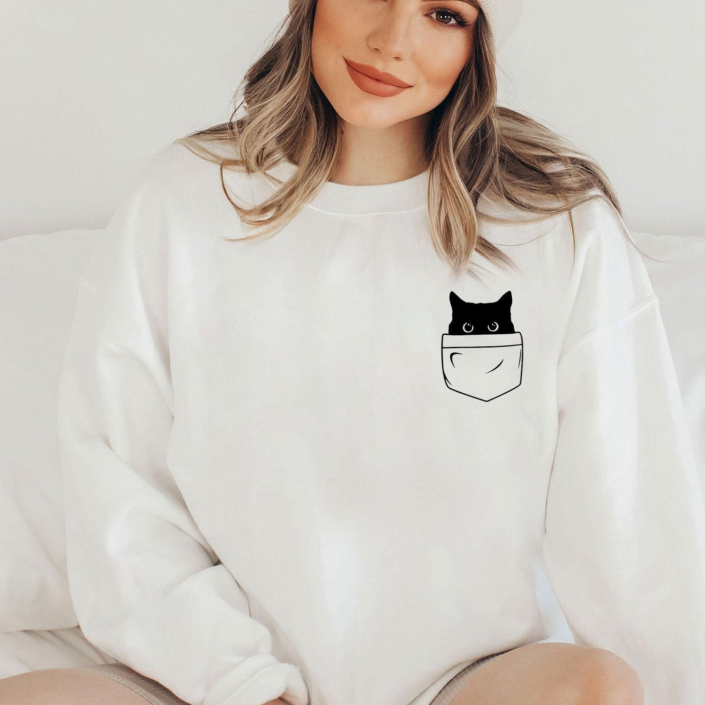 Katzentaschen Sweatshirt - Lustiges Katzen Shirt - GiftHaus