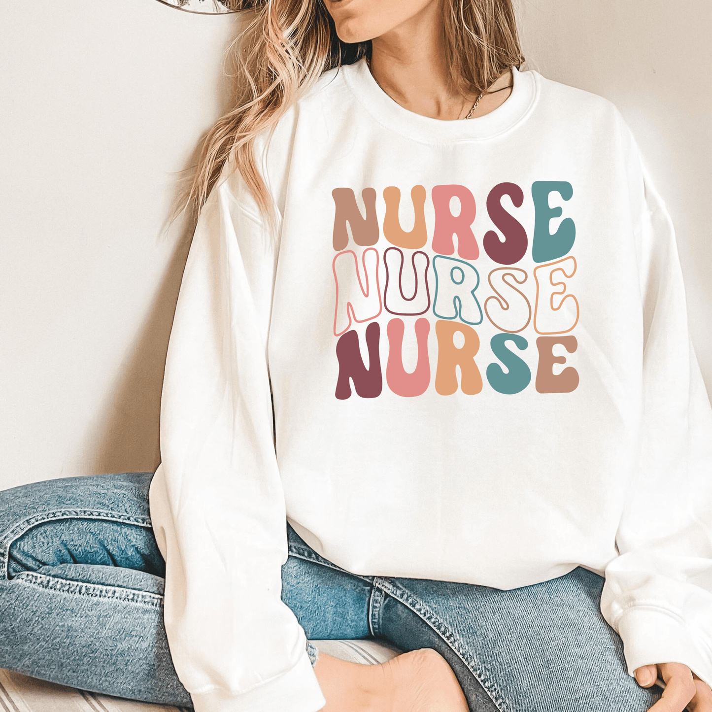 Krankenschwester Sweatshirt - Bunt und Motivierend - GiftHaus