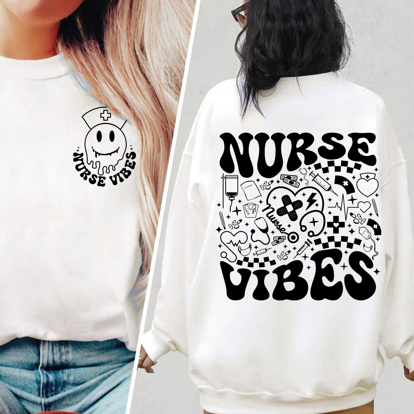 Krankenschwester Vibes Sweatshirt - Krankenschwester Geschenk - GiftHaus