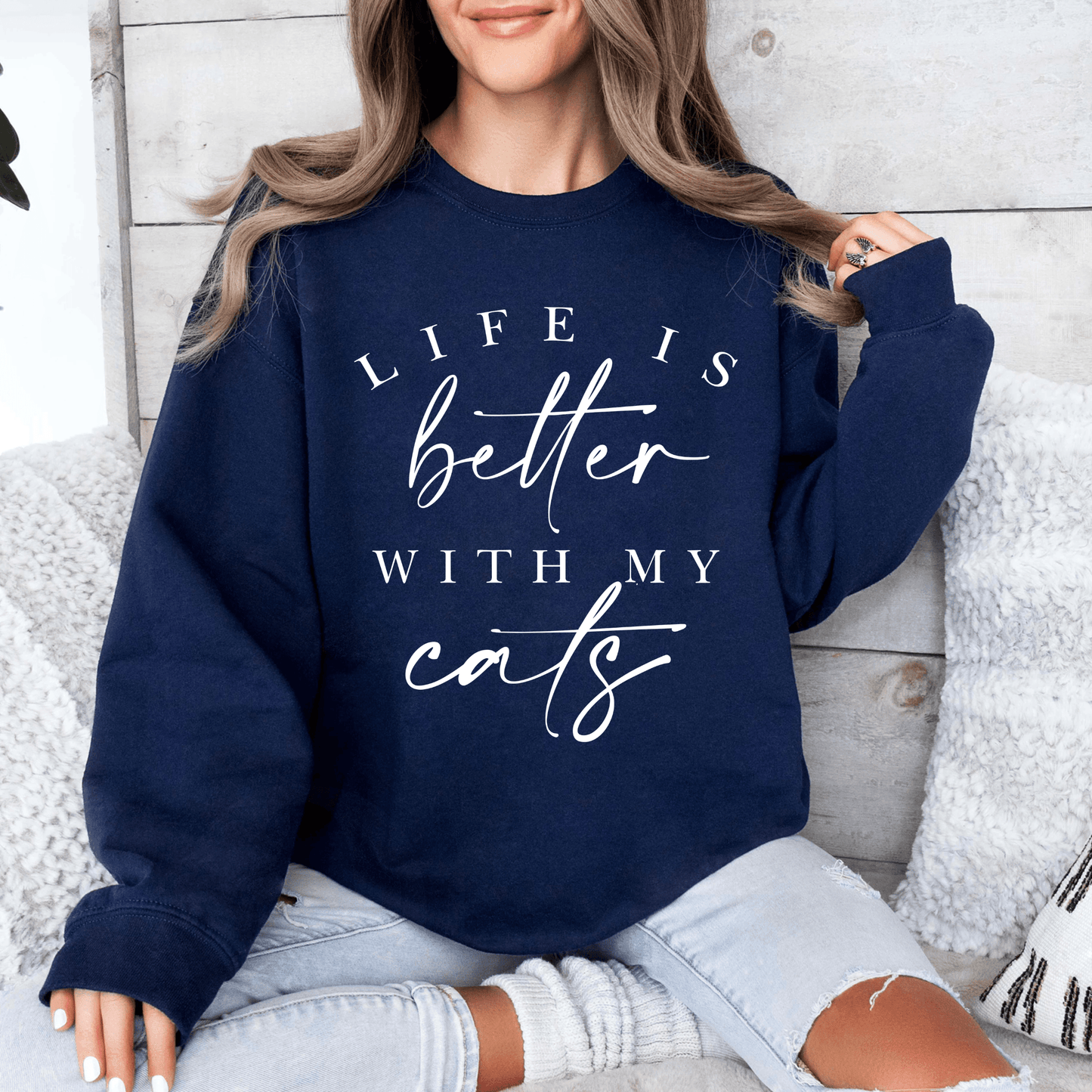 Leben ist Besser mit meinen Katzen - Geschenk für Katzenmamas - GiftHaus