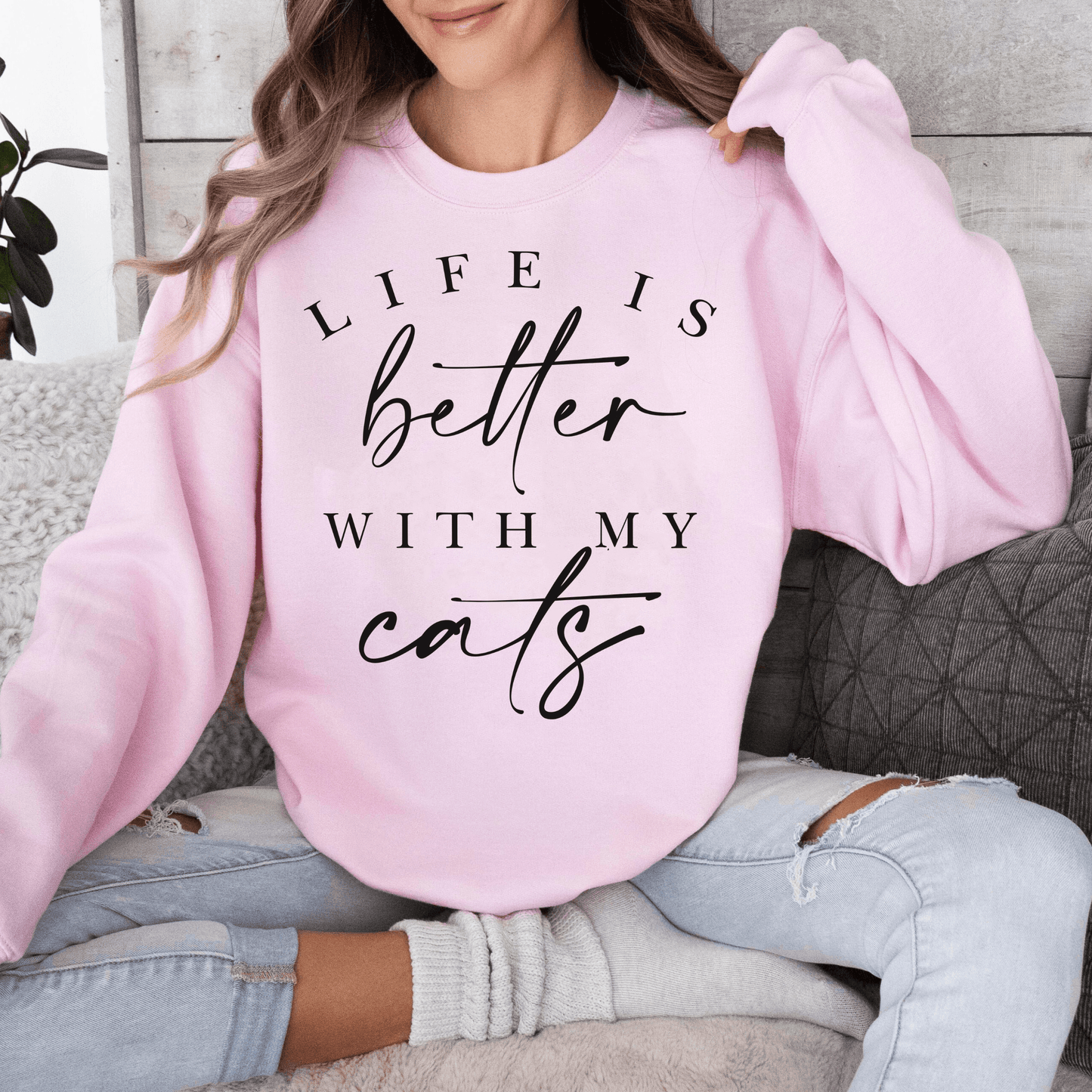 Leben ist Besser mit meinen Katzen - Geschenk für Katzenmamas - GiftHaus
