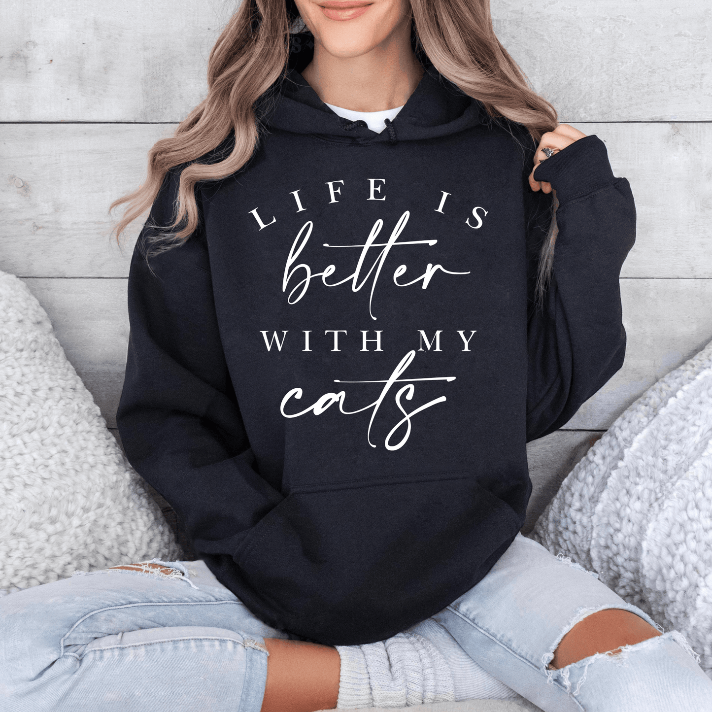 Leben ist Besser mit meinen Katzen - Geschenk für Katzenmamas - GiftHaus