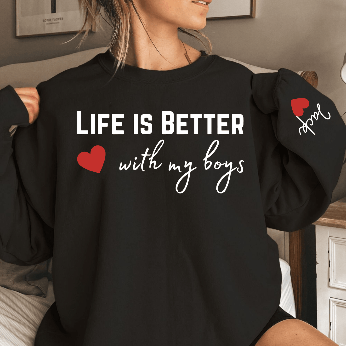 "Leben mit meinen Jungs" Sweatshirt - Personalisiert für Mütter - GiftHaus