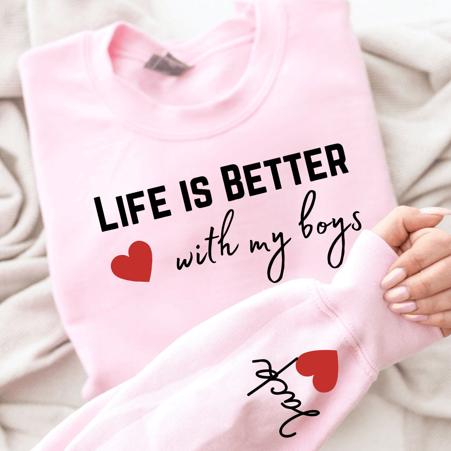 "Leben mit meinen Jungs" Sweatshirt - Personalisiert für Mütter - GiftHaus