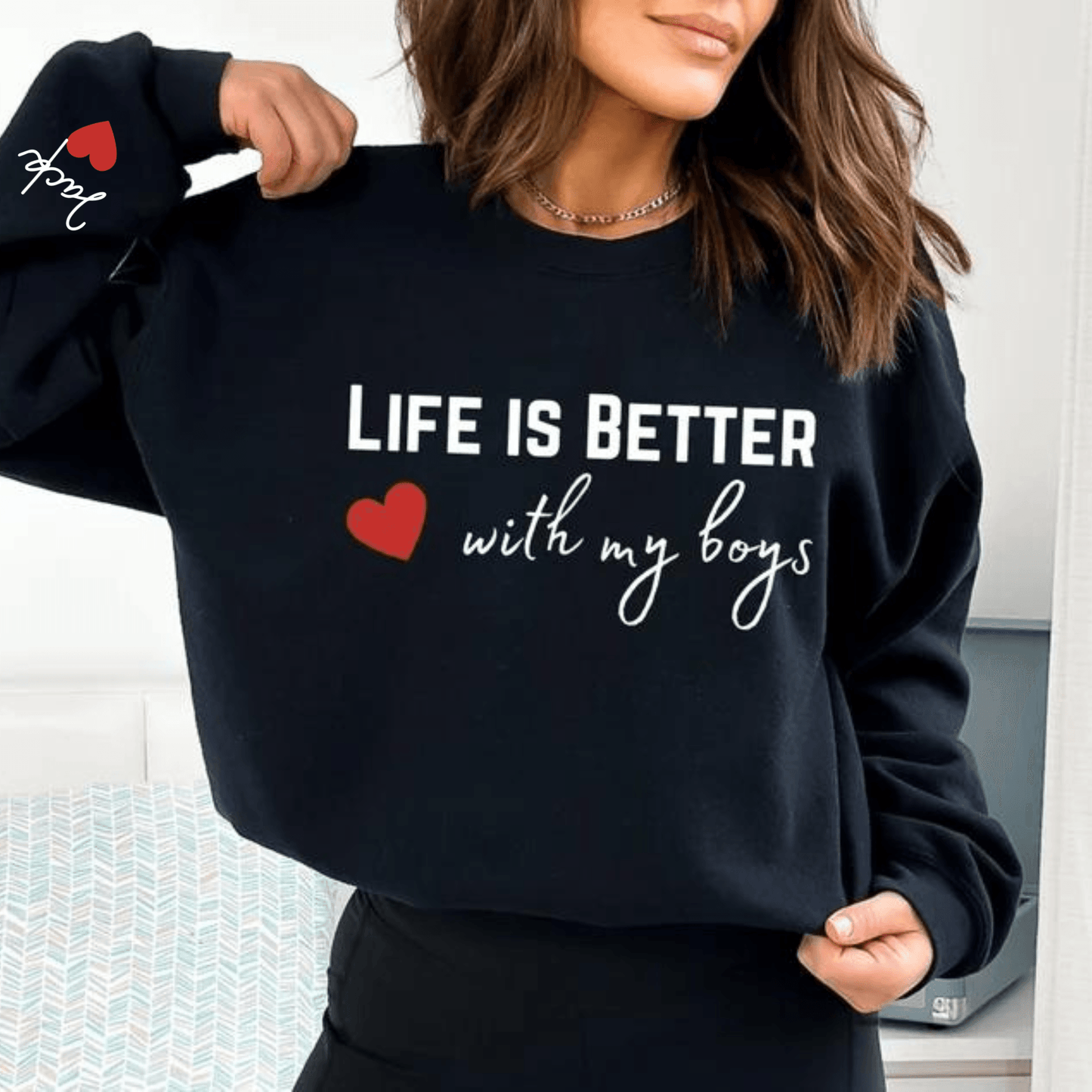 "Leben mit meinen Jungs" Sweatshirt - Personalisiert für Mütter - GiftHaus