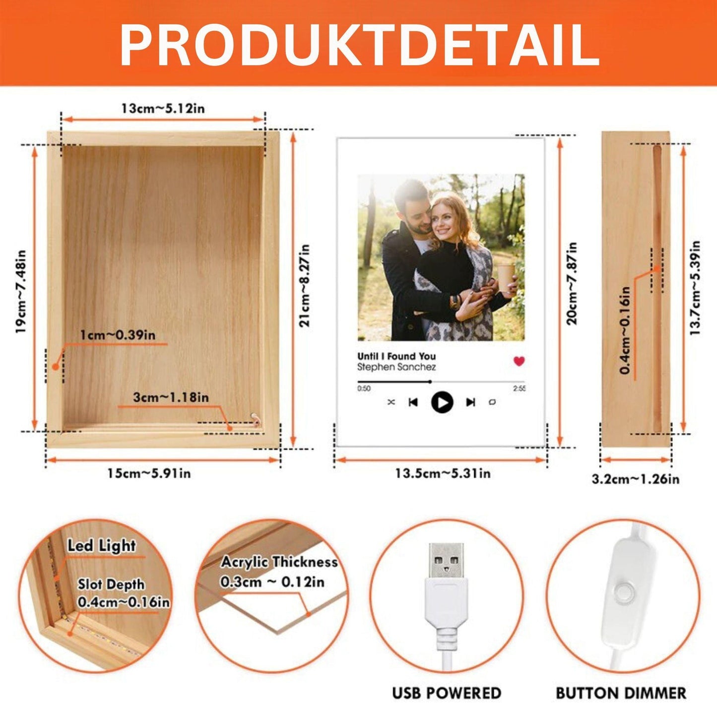 Lieblingsliedtitel - Personalisierter Fotorahmen Lichtkasten - GiftHaus