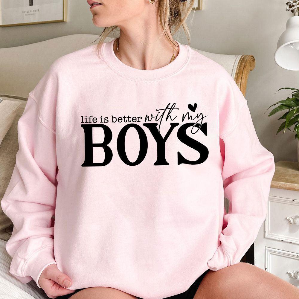 Life is Better With My Boys Shirt - Mom of Boys Gift - GiftHaus
