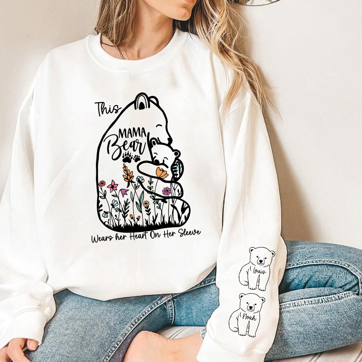Mama Bear Sweatshirt mit Namen - Geschenk für Mama - GiftHaus