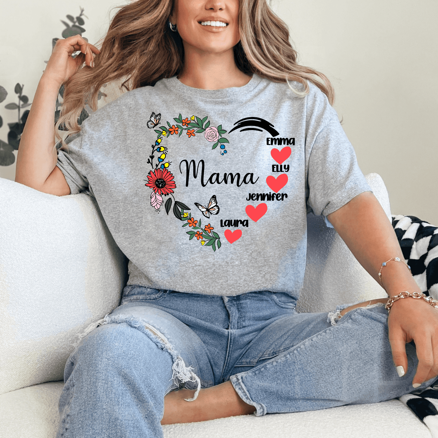 "Mama Herzkranz" Sweatshirt - Personalisiertes Geschenk für Mütter - GiftHaus