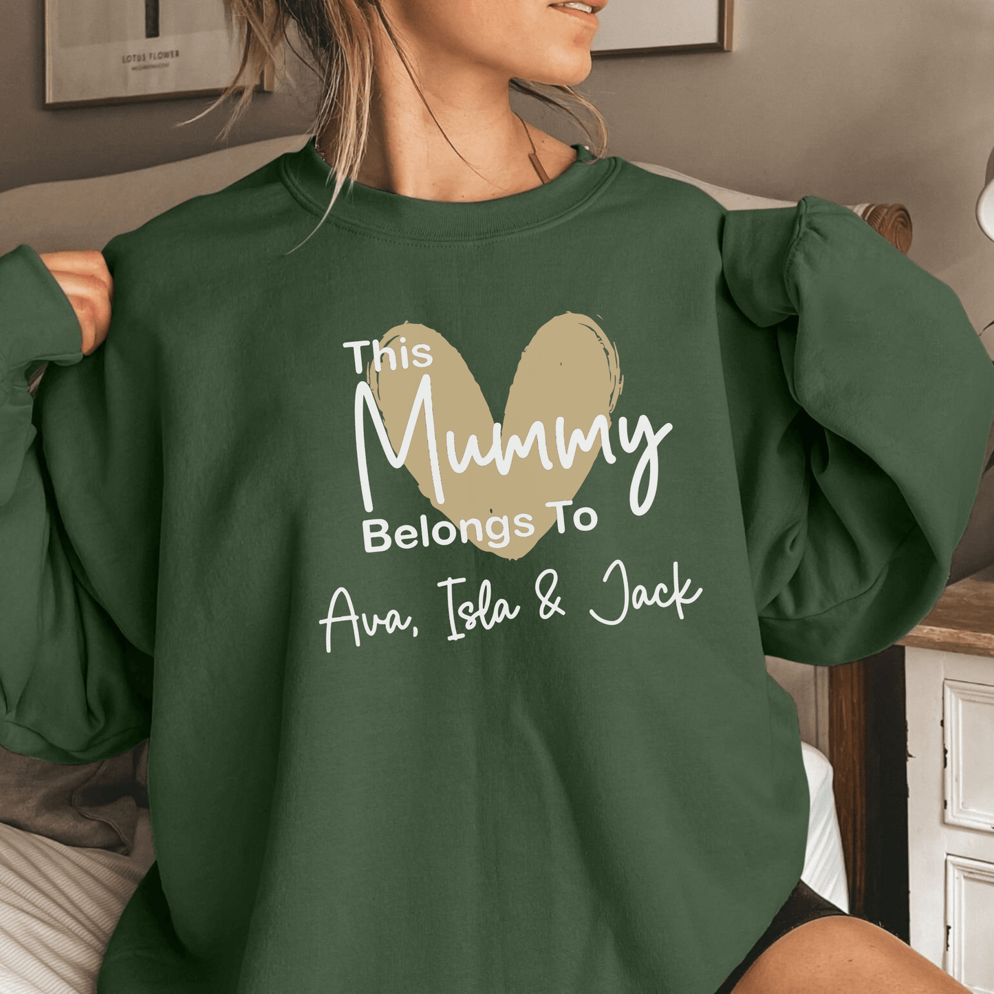 Mama-Kuschelhoodie, Herzstück Familie, Personalisiert mit Namen - GiftHaus