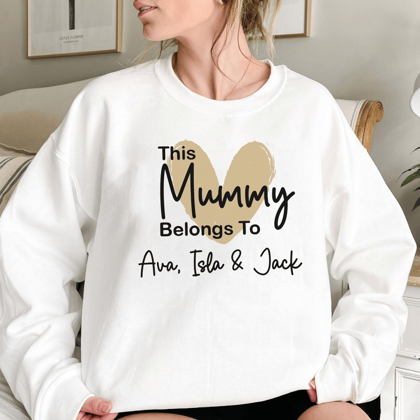 Mama-Kuschelhoodie, Herzstück Familie, Personalisiert mit Namen - GiftHaus