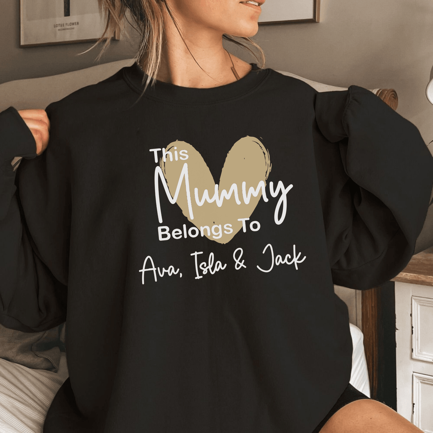 Mama-Kuschelhoodie, Herzstück Familie, Personalisiert mit Namen - GiftHaus