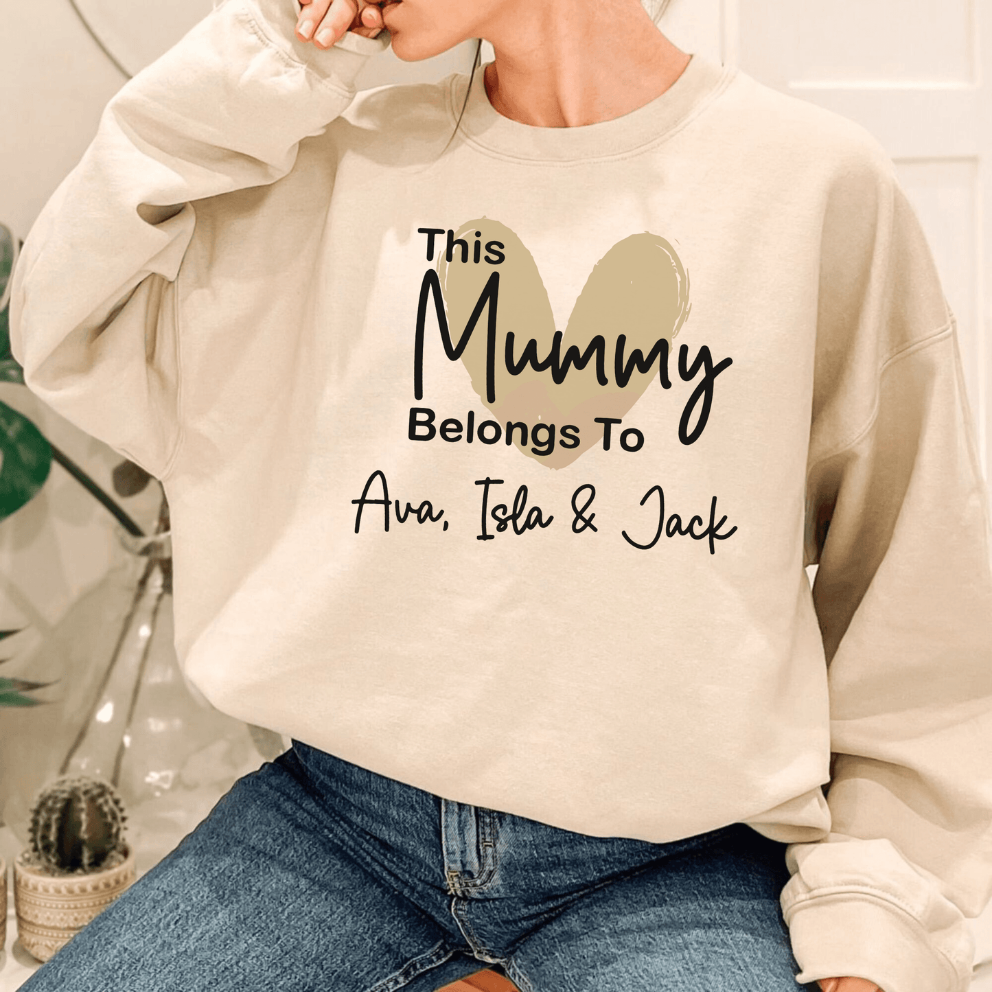 Mama-Kuschelhoodie, Herzstück Familie, Personalisiert mit Namen - GiftHaus