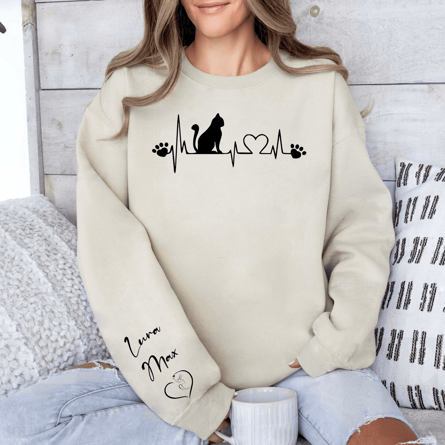 Mein Herz Schlägt Hund - Personalisierter Hundeliebhaber-Pullover - GiftHaus