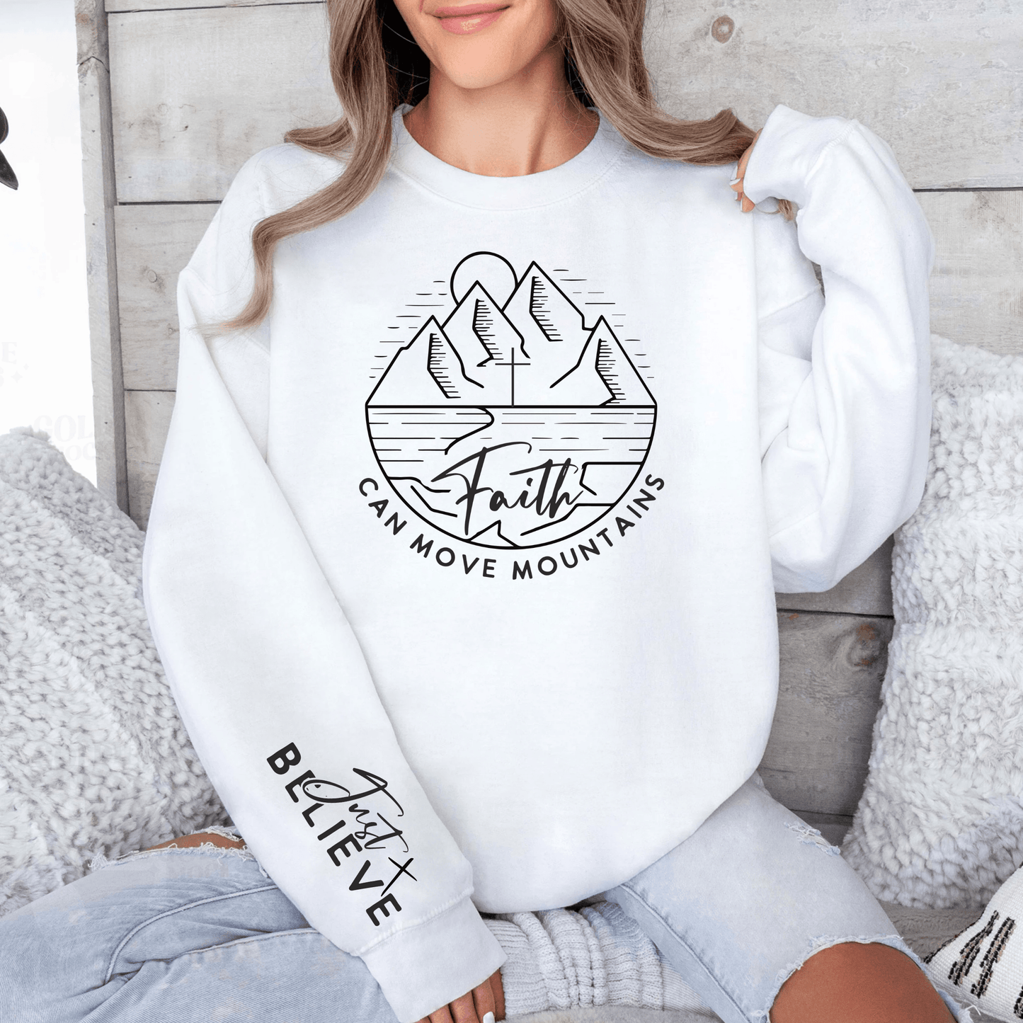 Motivations-Sweatshirt 'Glaube Bewegt Berge' - Kraftvolles Design - GiftHaus
