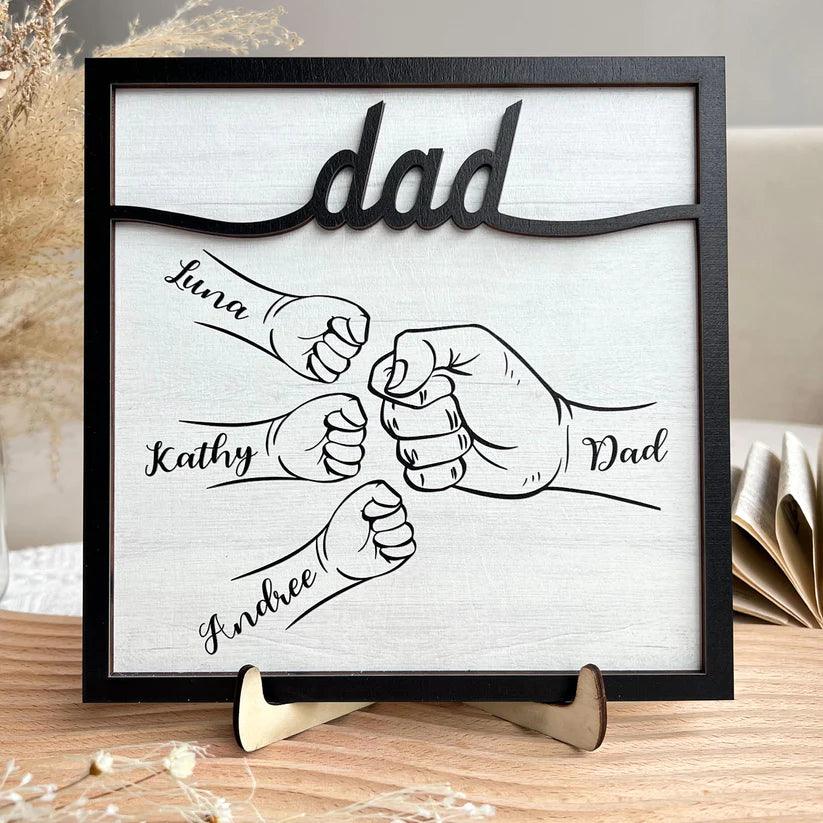 Papa Handstöße - Personalisierte Holztafel - GiftHaus