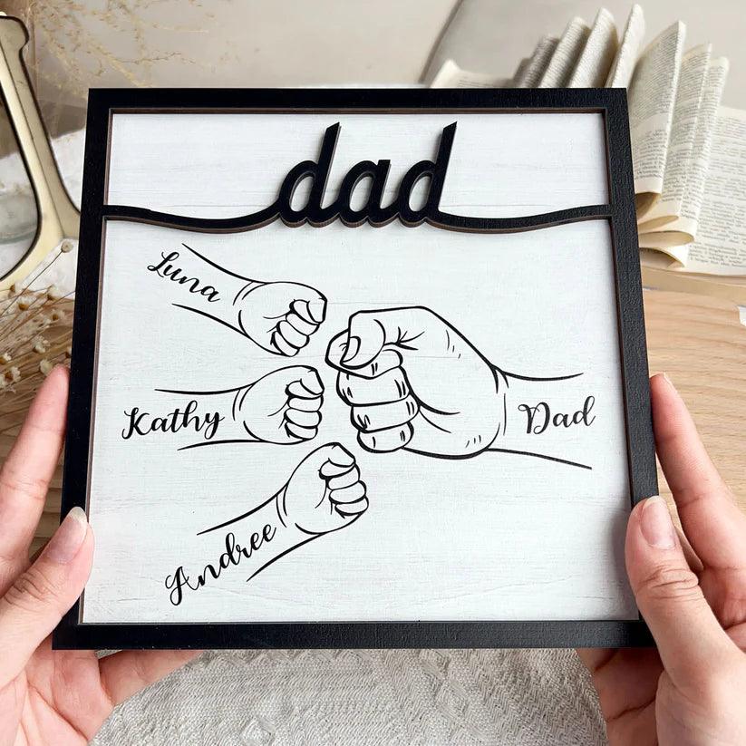 Papa Handstöße - Personalisierte Holztafel - GiftHaus