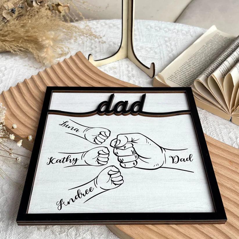 Papa Handstöße - Personalisierte Holztafel - GiftHaus