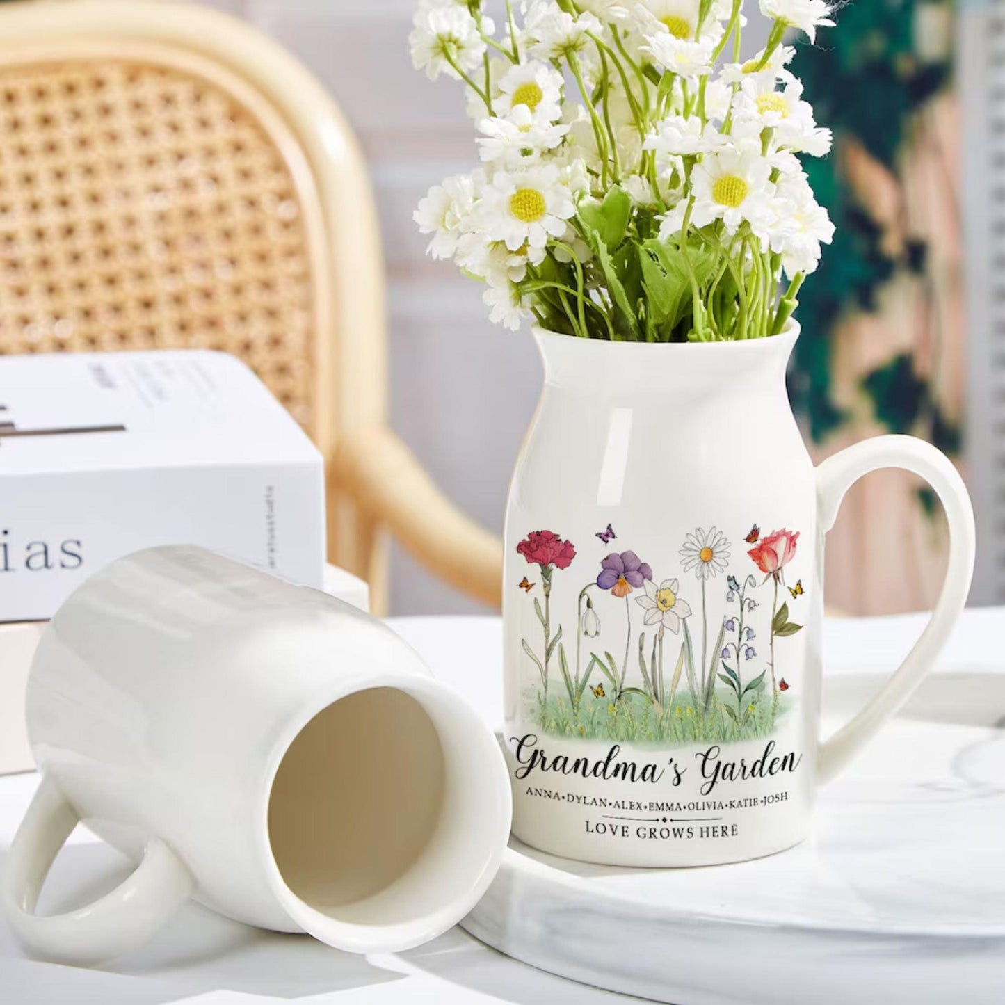 Personalised Grandma's Garden Flower Vase - Grandma Gift - GiftHaus
