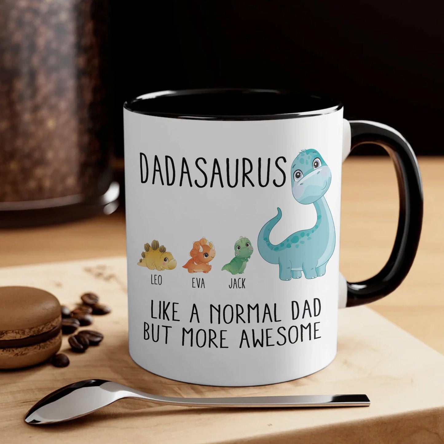 Personalisierte Dadasaurus Kaffeetasse - Geschenk für Papa - GiftHaus