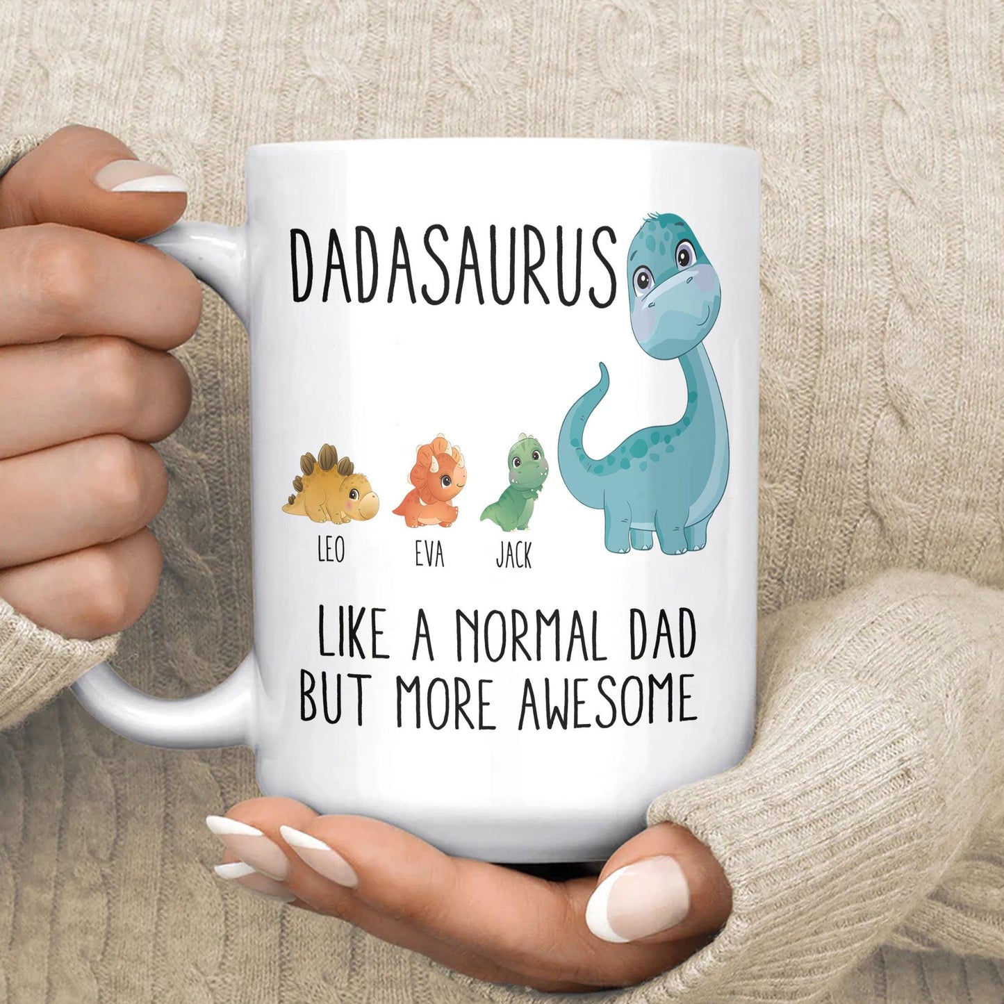 Personalisierte Dadasaurus Kaffeetasse - Geschenk für Papa - GiftHaus