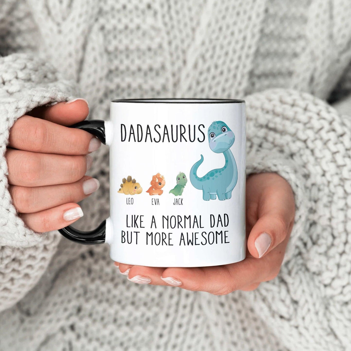 Personalisierte Dadasaurus Kaffeetasse - Geschenk für Papa - GiftHaus