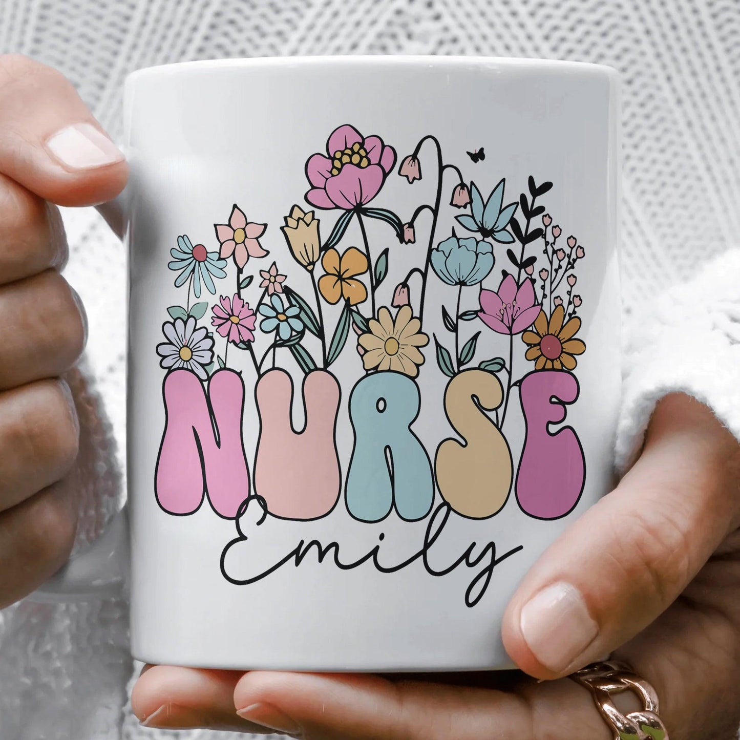 Personalisierte Krankenschwester Tasse - individuelle Blumentasse für Krankenschwester - GiftHaus