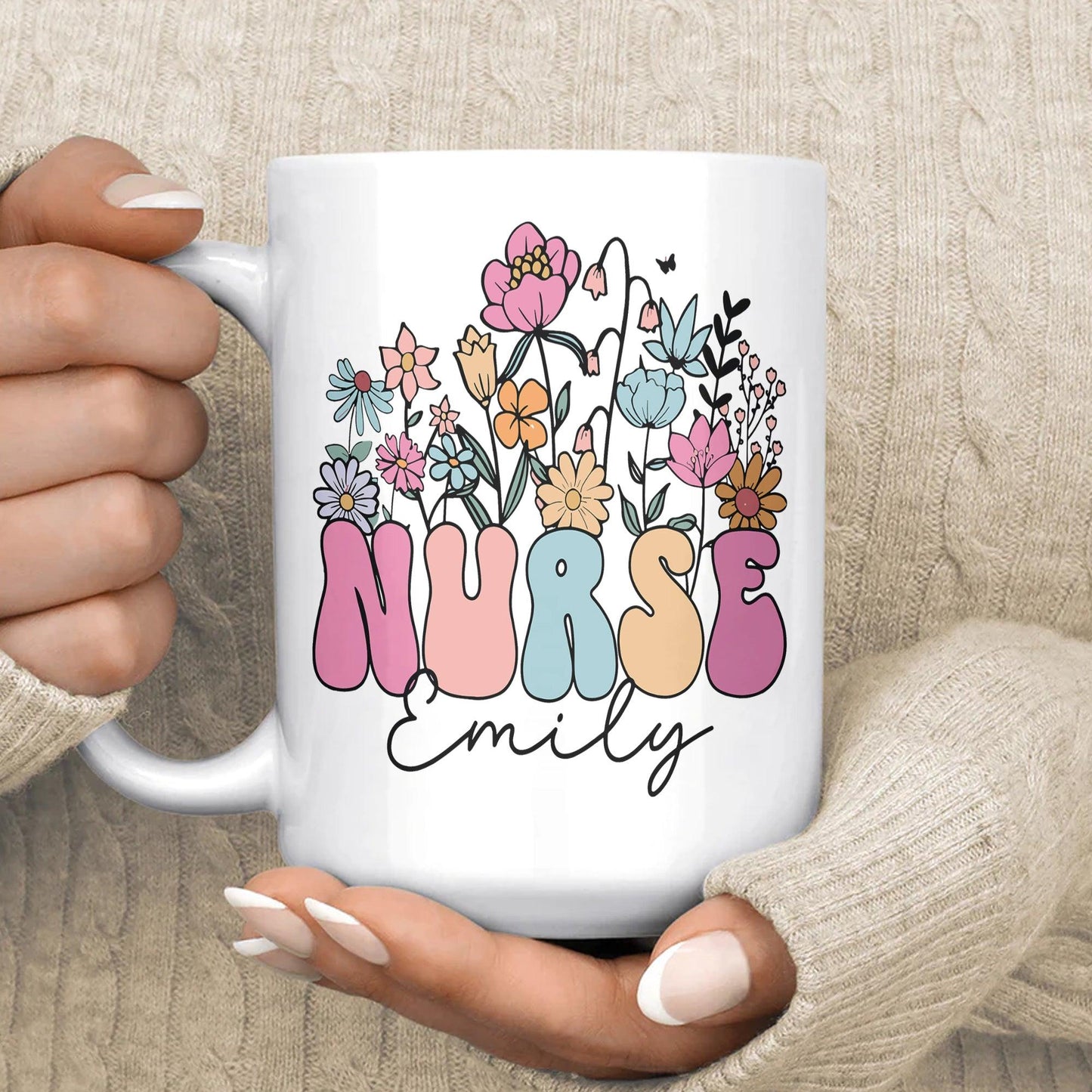 Personalisierte Krankenschwester Tasse - individuelle Blumentasse für Krankenschwester - GiftHaus