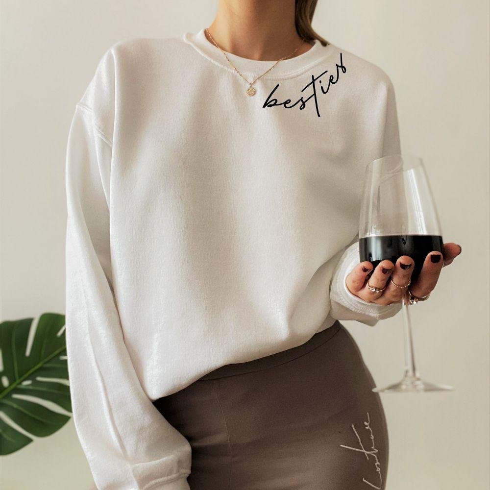 Personalisiertes Besties-Sweatshirt, individuelles Geschenk für die beste Freundin, personalisiertes Besties-Shirt für Mädchen - GiftHaus
