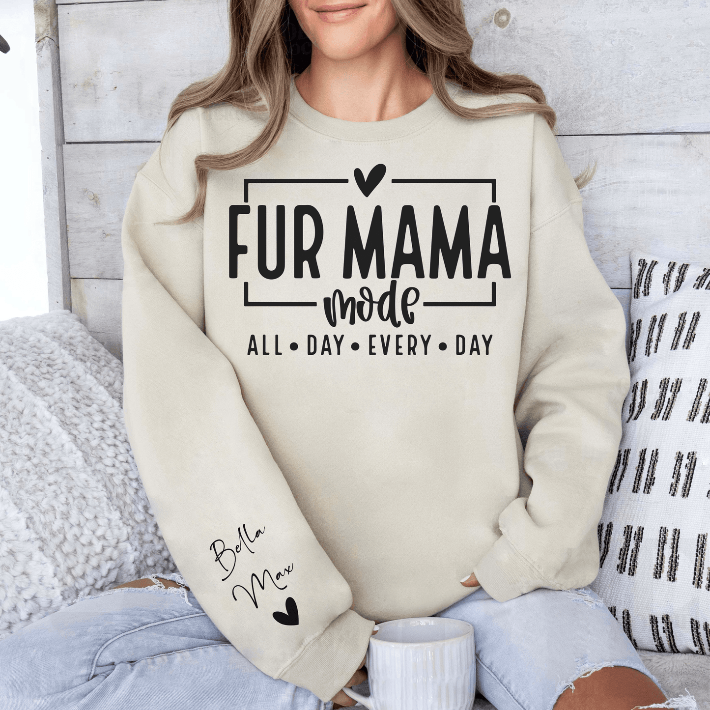 Personalisiertes Fur Mama Sweatshirt – Jeden Tag im Tierliebhaber-Modus - GiftHaus