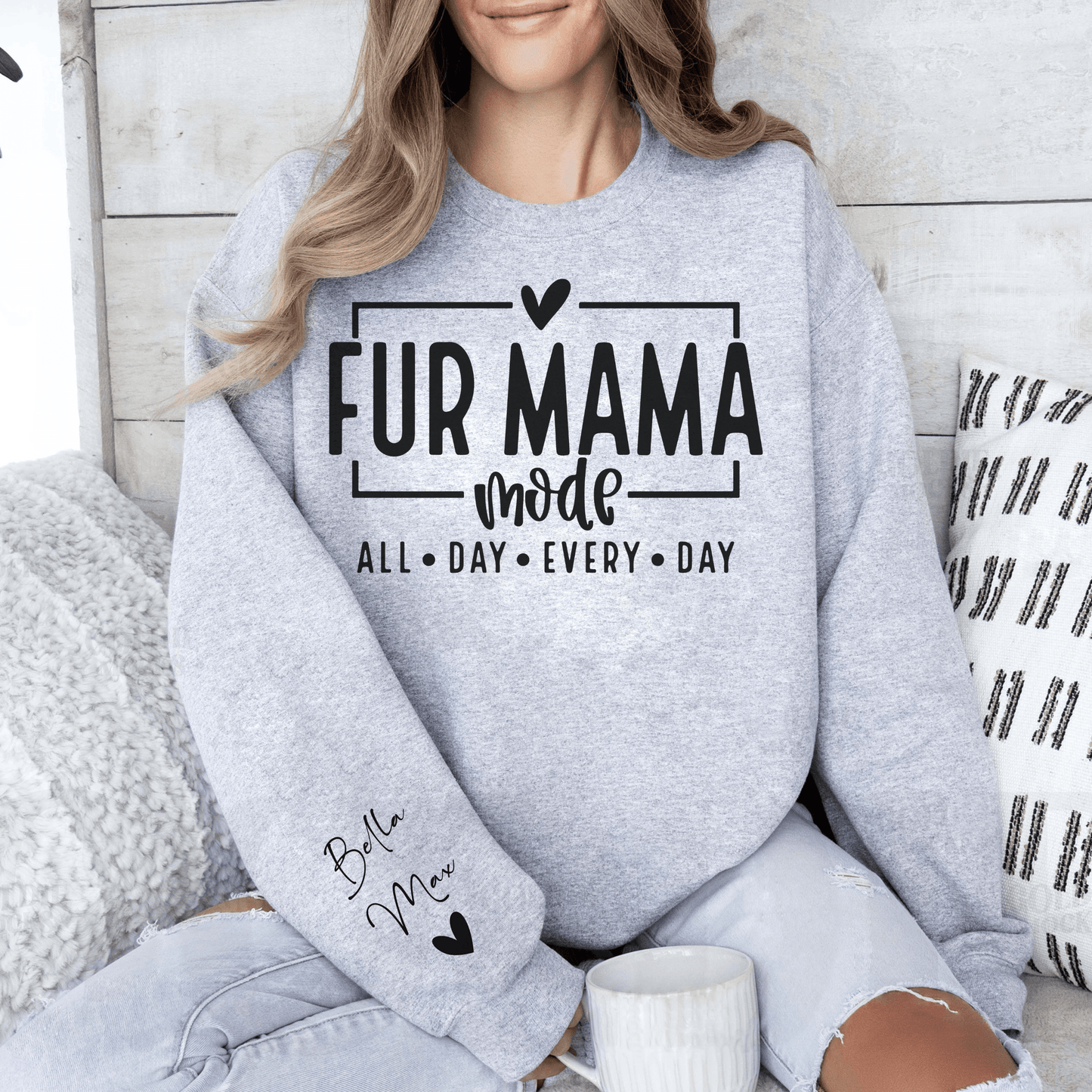 Personalisiertes Fur Mama Sweatshirt – Jeden Tag im Tierliebhaber-Modus - GiftHaus