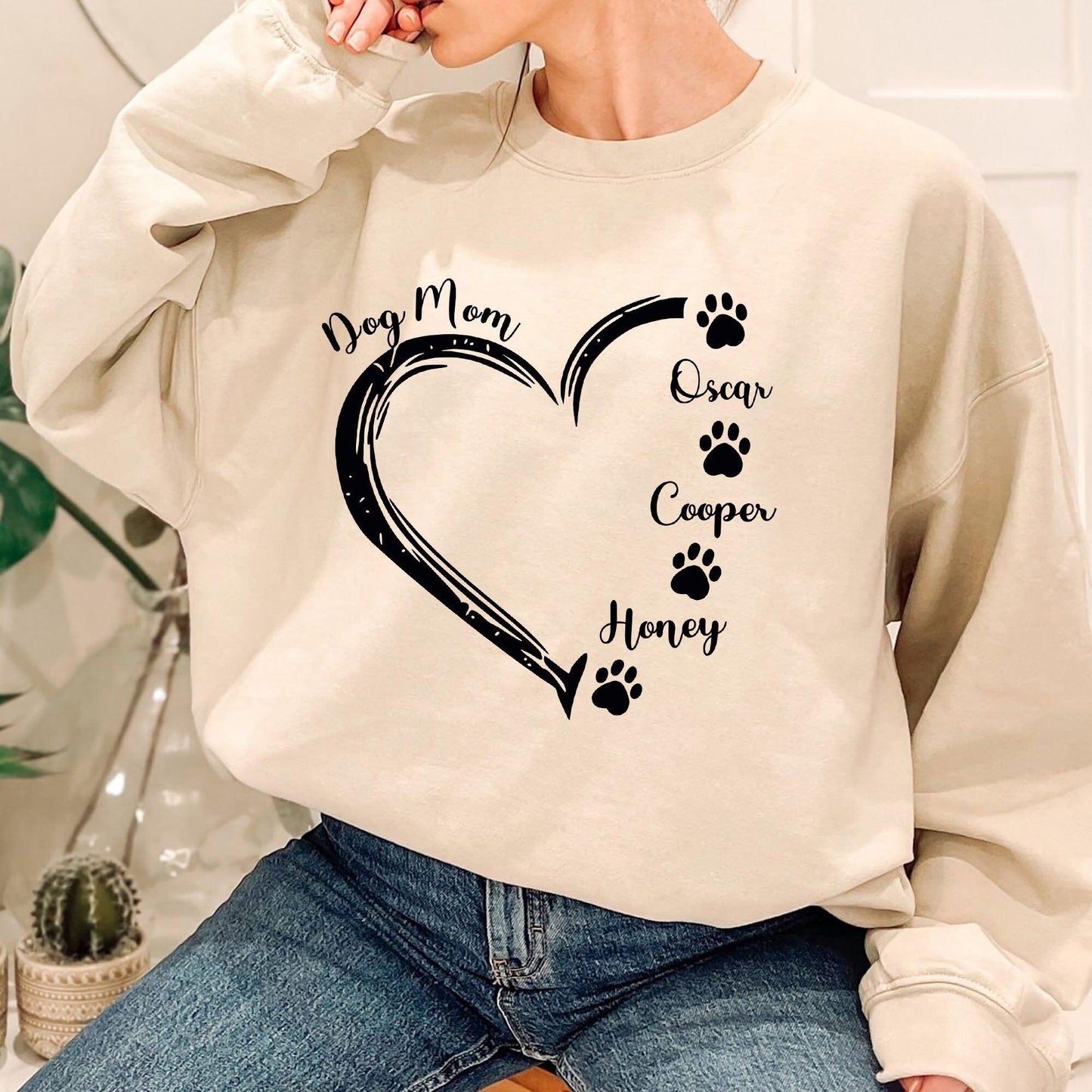 Personalisiertes Hundemama-Sweatshirt mit Herz - GiftHaus