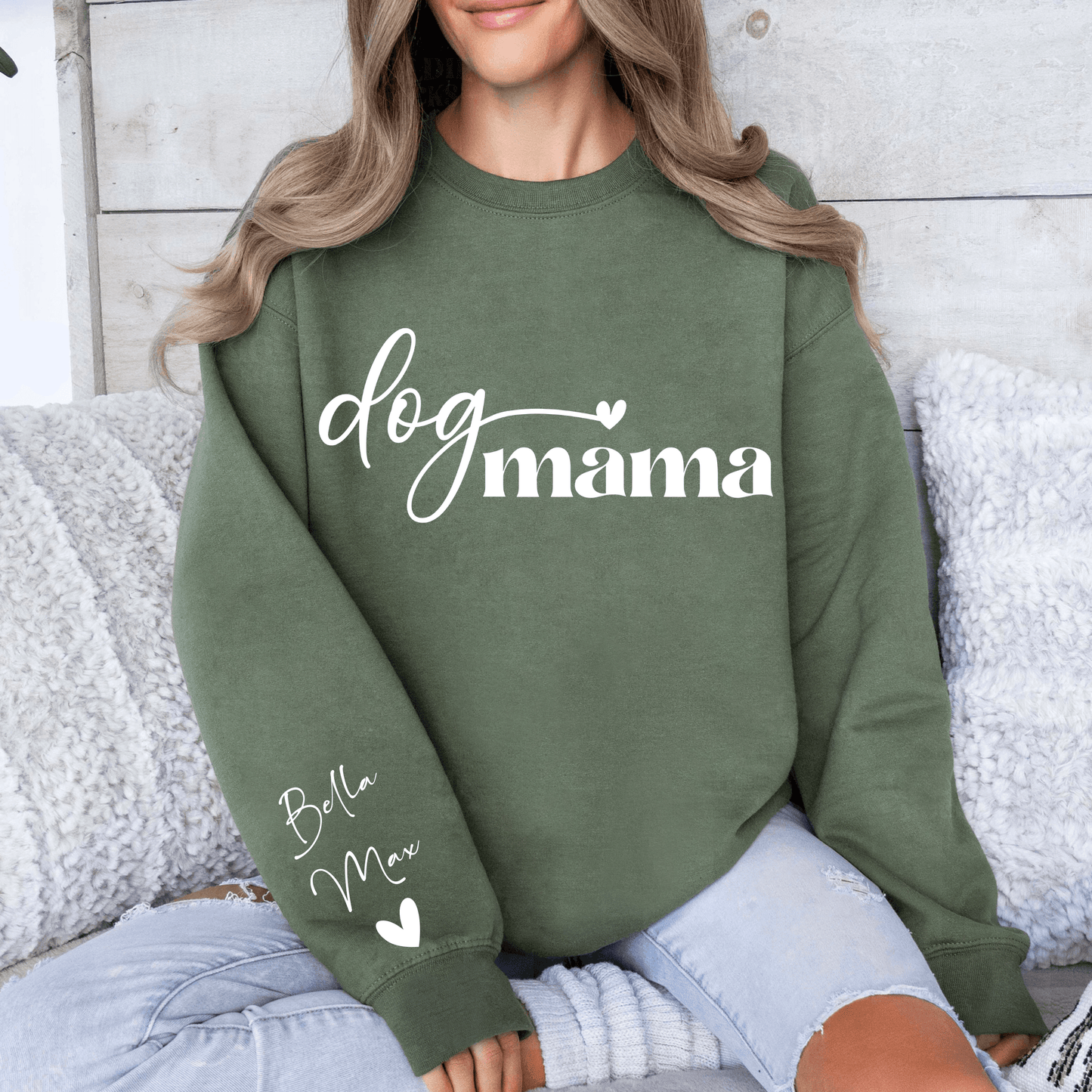 Personalisiertes Hundemama-Sweatshirt mit Wunschnamen - Liebevolles Geschenk für Hundefreunde - GiftHaus