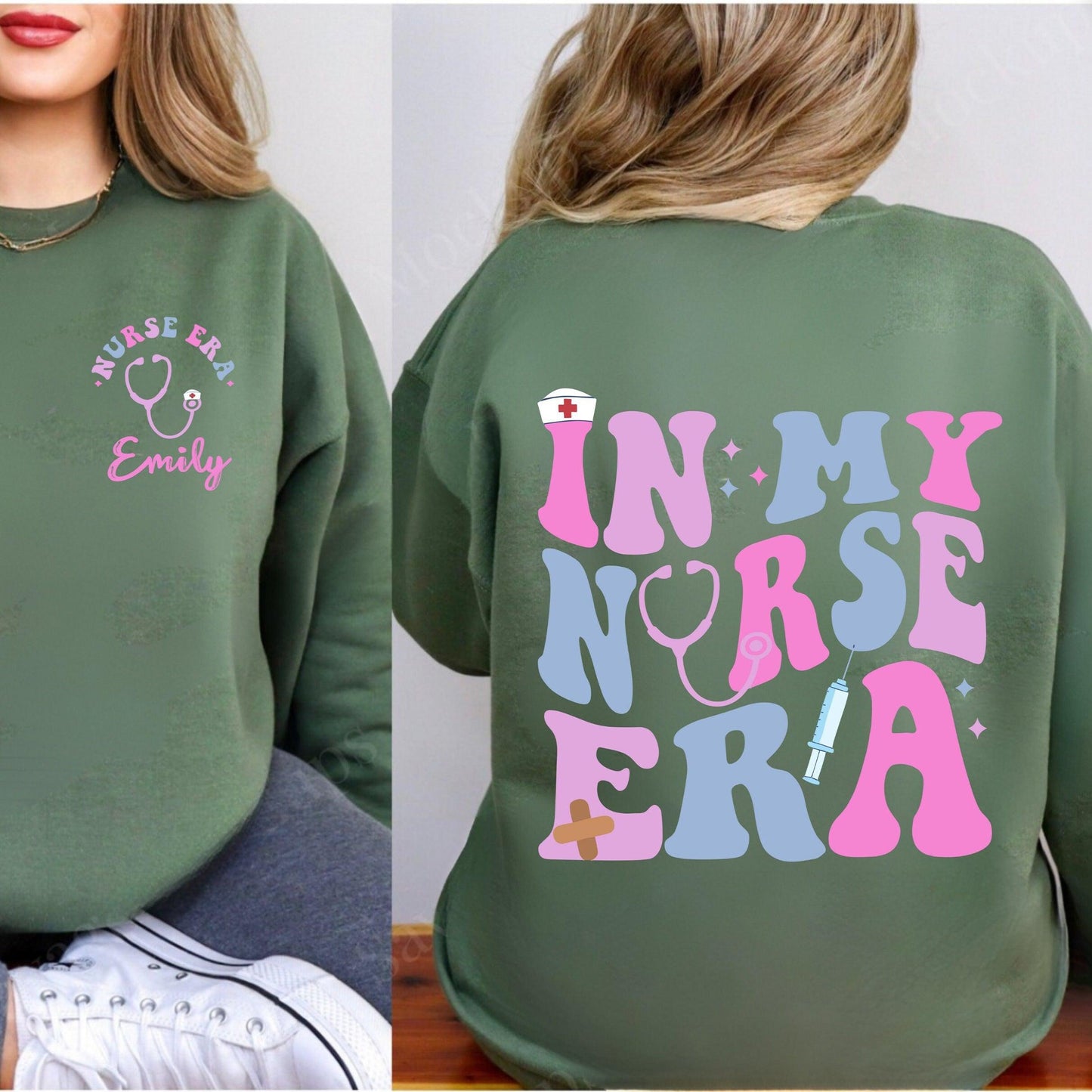 Personalisiertes Krankenschwester Shirt - In meiner Krankenschwester Ära Sweatshirt - GiftHaus