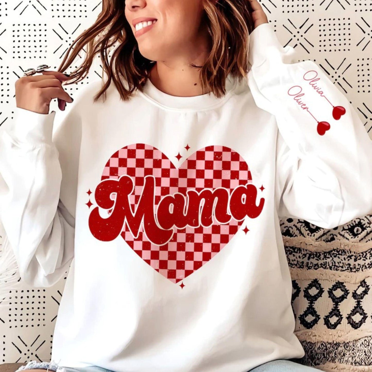 Personalisiertes Mama Herz Sweatshirt - GiftHaus