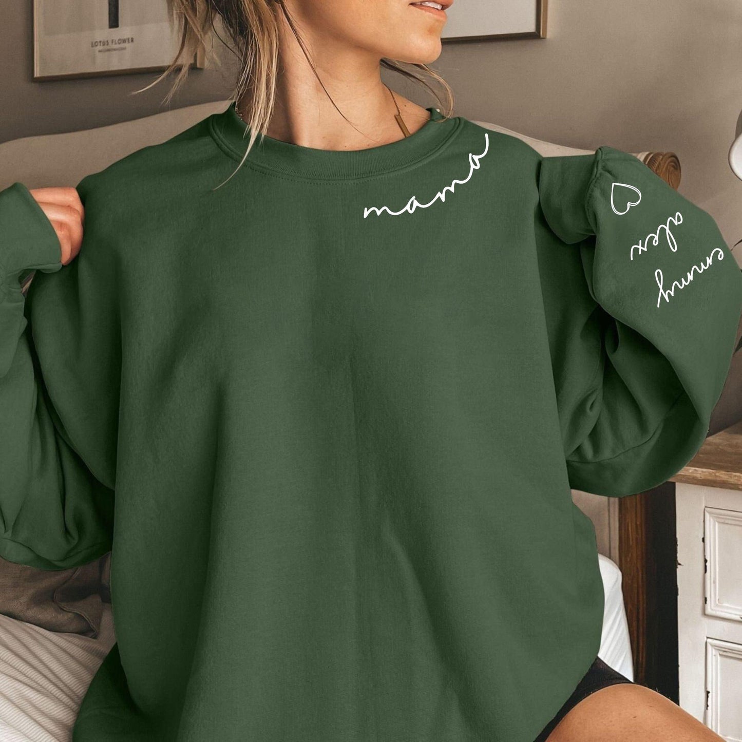 Personalisiertes Mama-Sweatshirt mit den Namen von Tochter und Sohn - GiftHaus