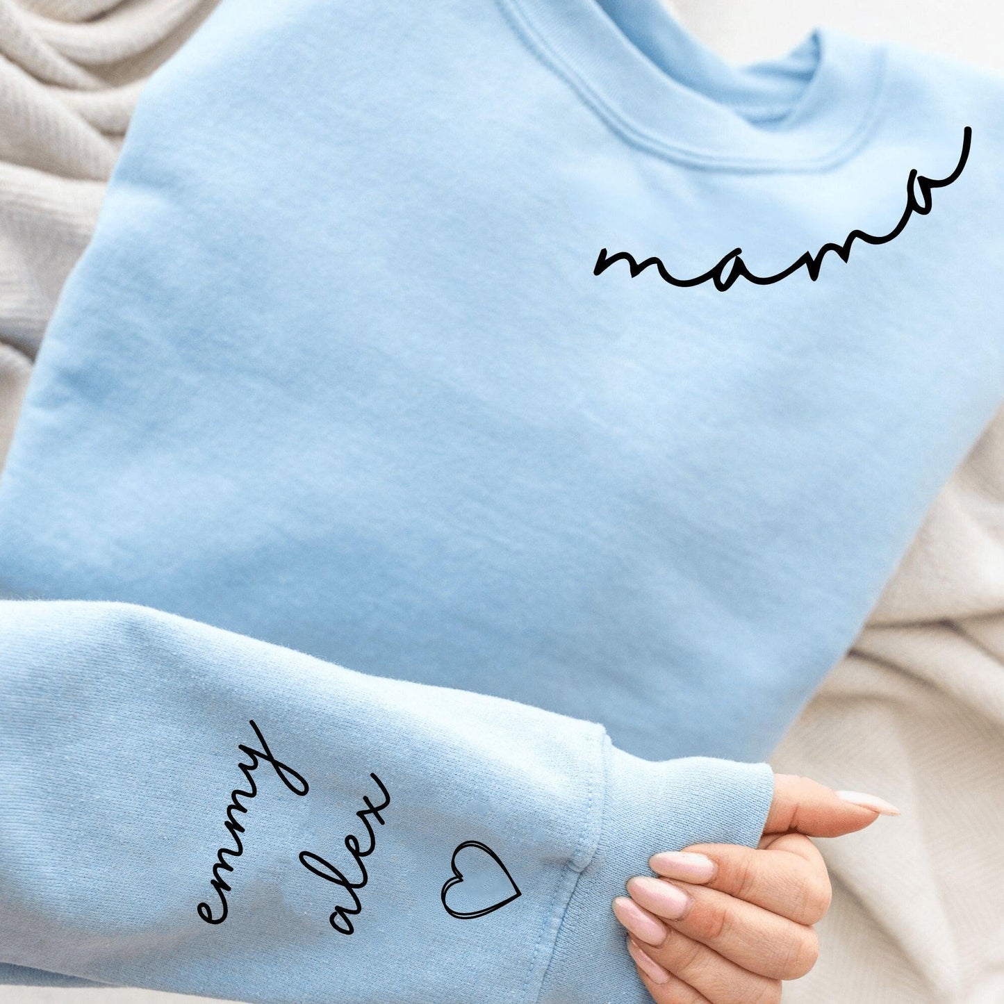 Personalisiertes Mama-Sweatshirt mit den Namen von Tochter und Sohn - GiftHaus